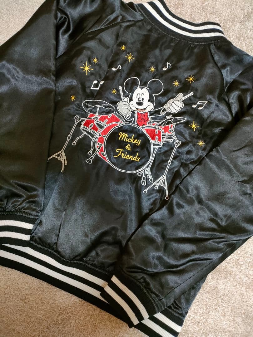 ディズニー刺繍スカジャン　【ミッキー＆フレンズ】ドラムミッキー　 レア品