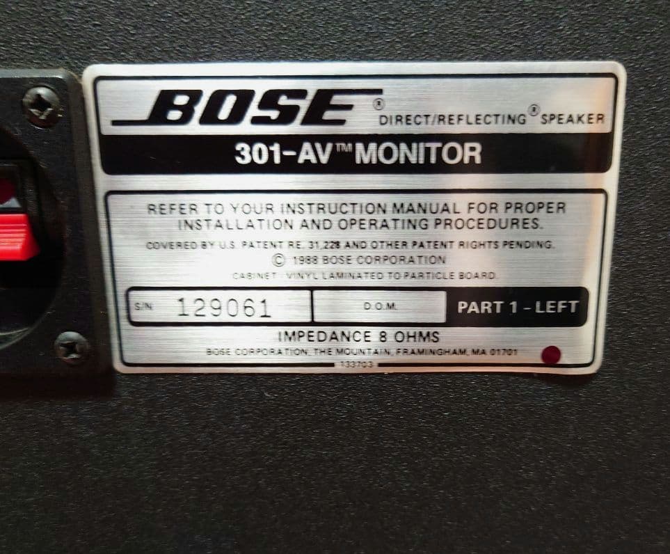 山口竜　BOSE 301-AV monitor スピーカー ペア