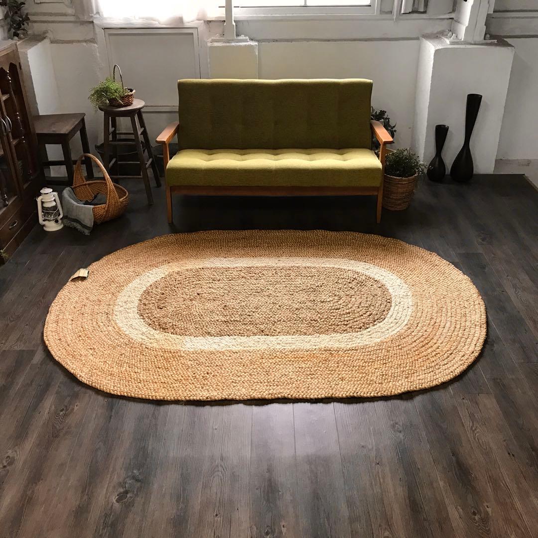 139x204cm ラグ ラグマット 麻 ジュート 夏用 天然素材 アジアン
