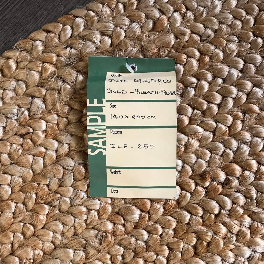 139x204cm ラグ ラグマット 麻 ジュート 夏用 天然素材 アジアン