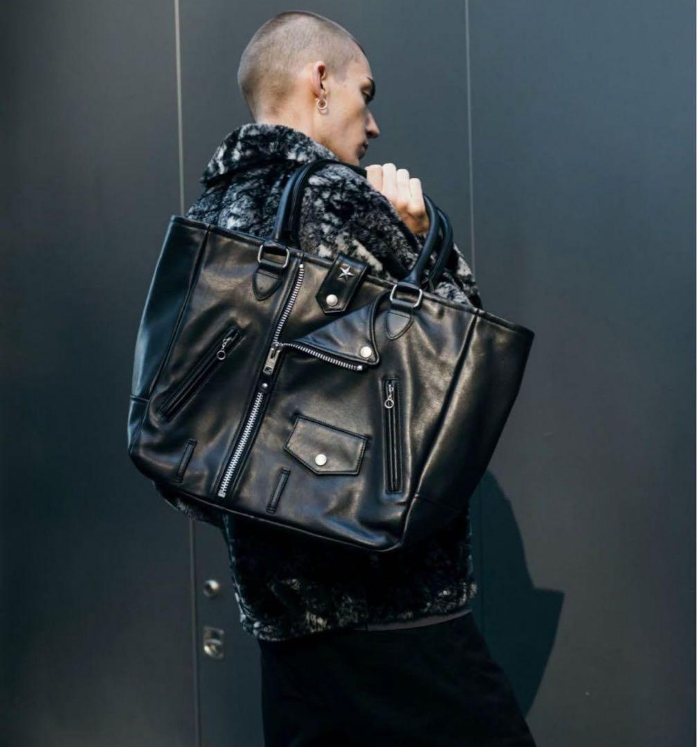 Schott ライダース トートバッグ ワンスター スタースタッズ A4可能