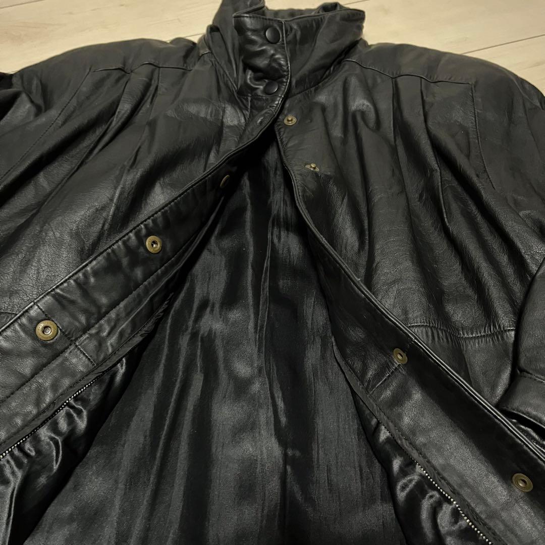 Eddie Bauer エディバウア レザーコート 黒タグ　Mサイズ ブラック