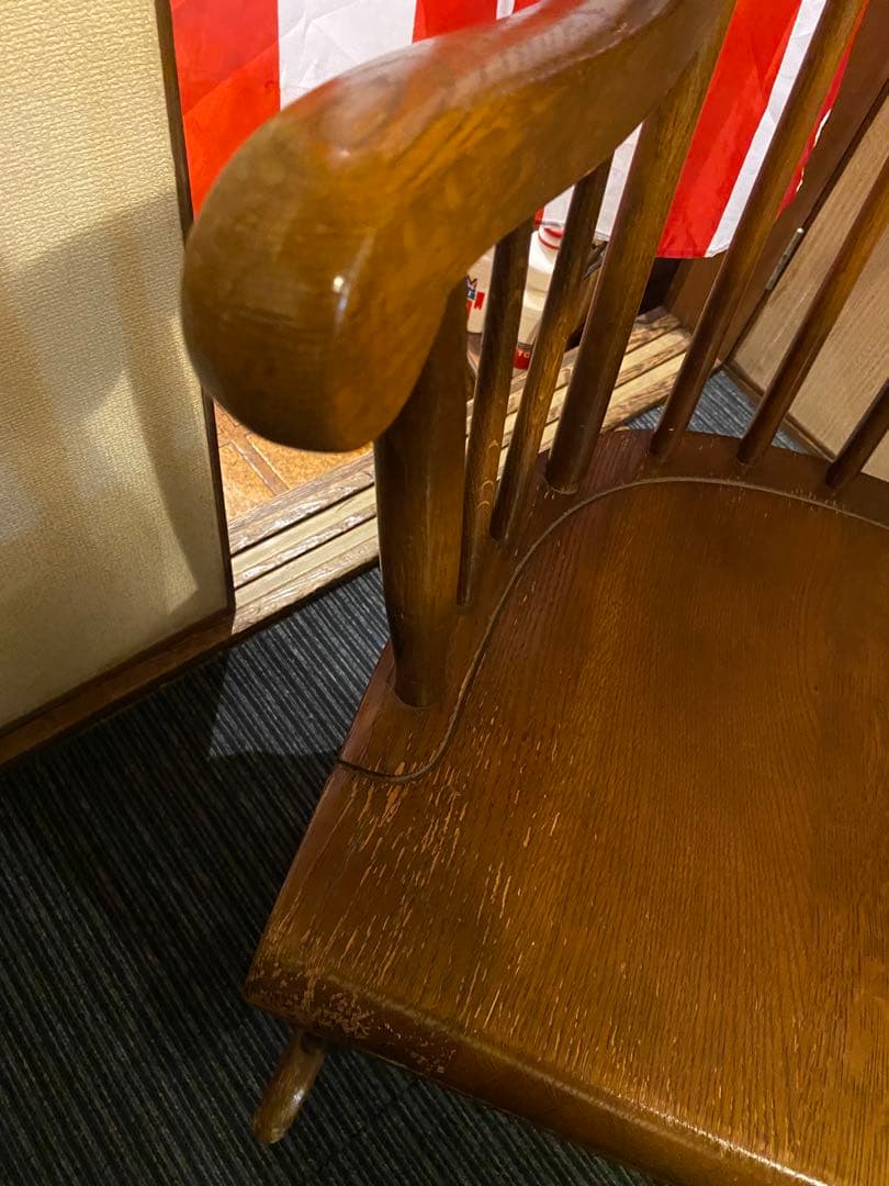 ヴィンテージ レトロ　ロッキングチェア　キツツキマーク　飛騨　アンティーク