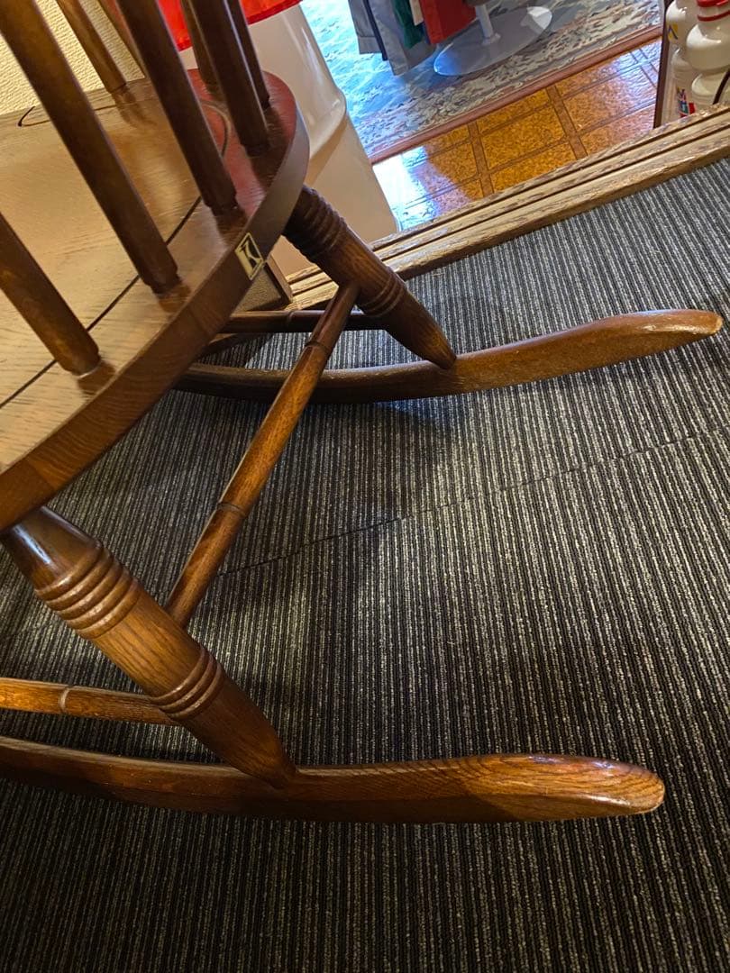 ヴィンテージ レトロ　ロッキングチェア　キツツキマーク　飛騨　アンティーク