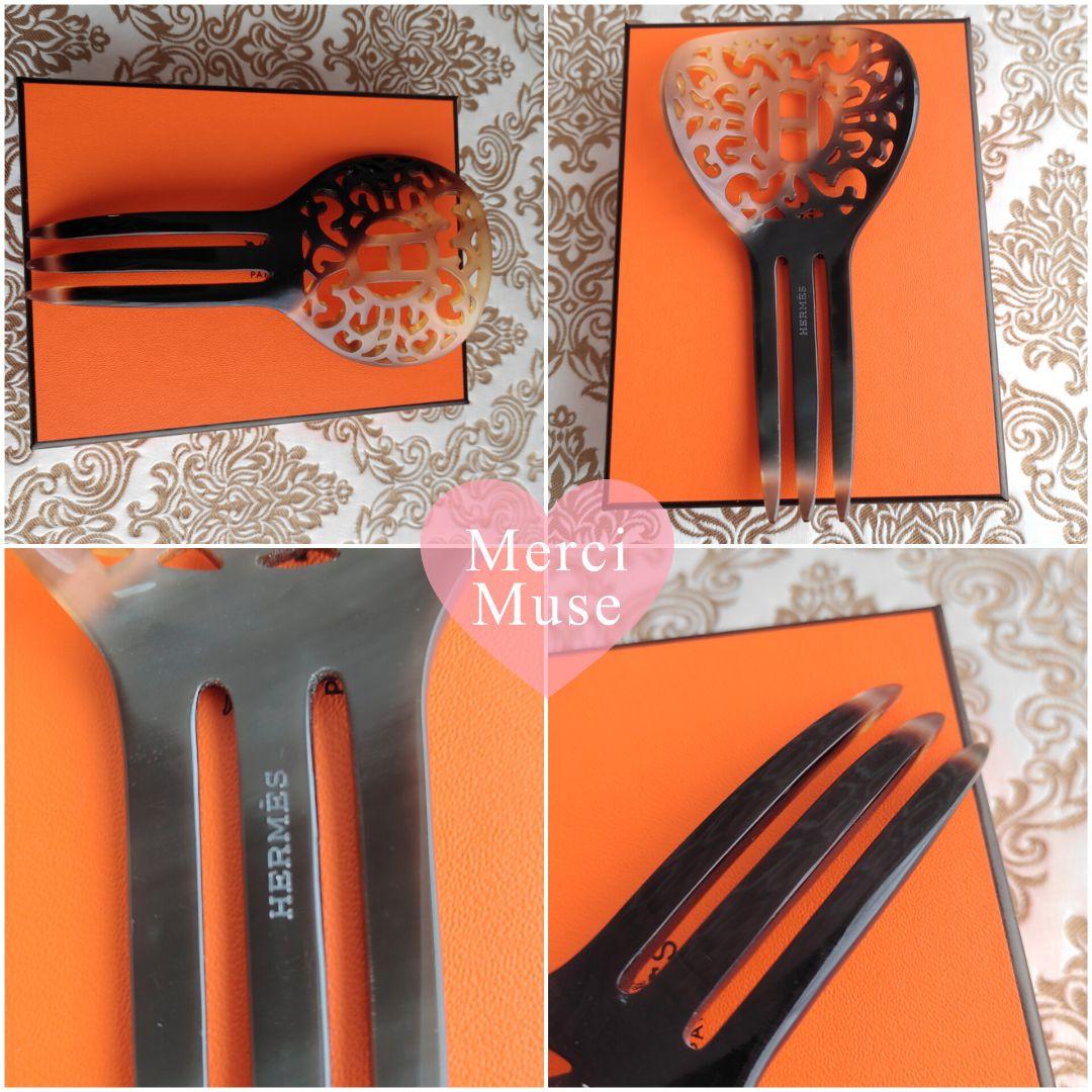 ❤お得なお品❤ロカイユバッファローホーン髪飾り ブラウン ヘアアクセ エルメス