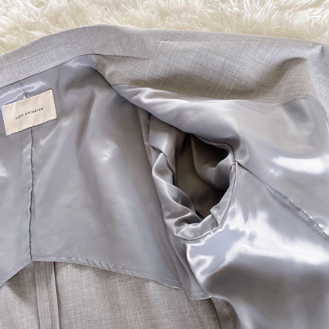 美品✨【ナノユニバース】金ボタンダブルジャケットパンツ セットアップ グレーM