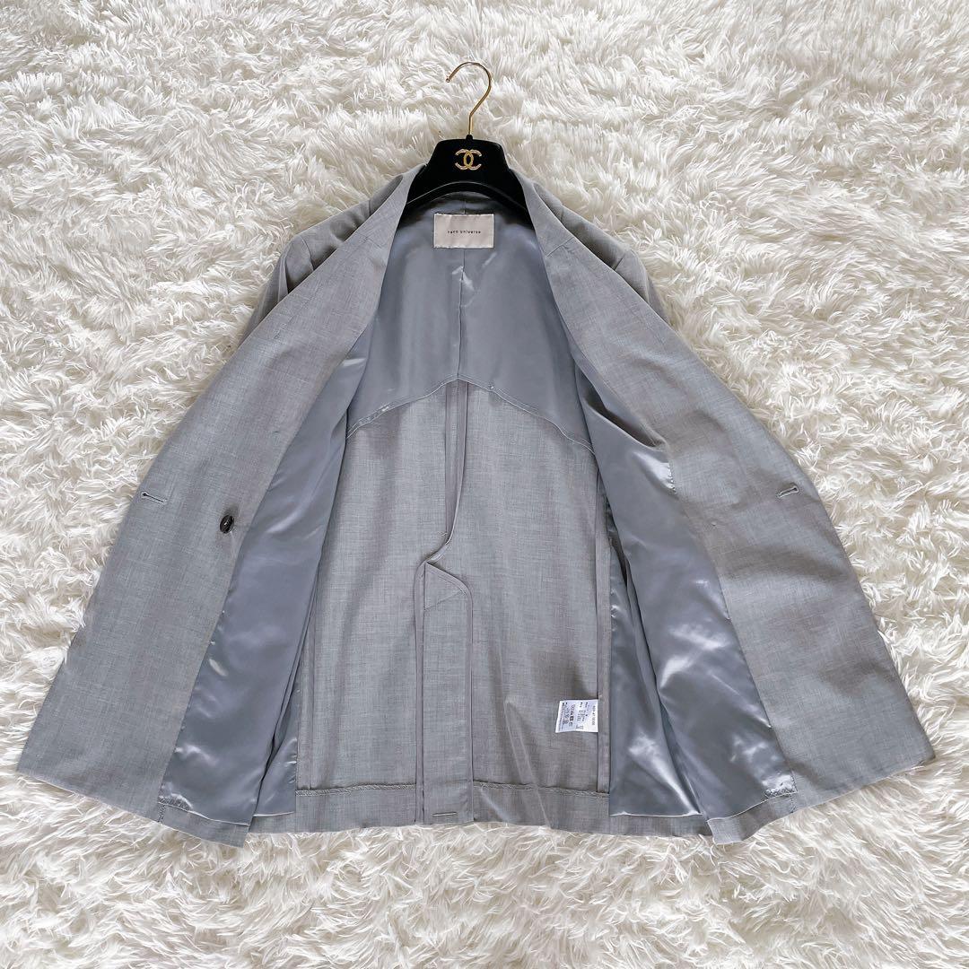 美品✨【ナノユニバース】金ボタンダブルジャケットパンツ セットアップ グレーM
