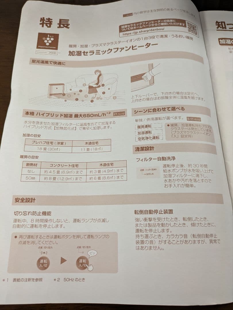 SHARP加湿セラミックファンヒーター HX-PK12　新品加湿フィルター付き