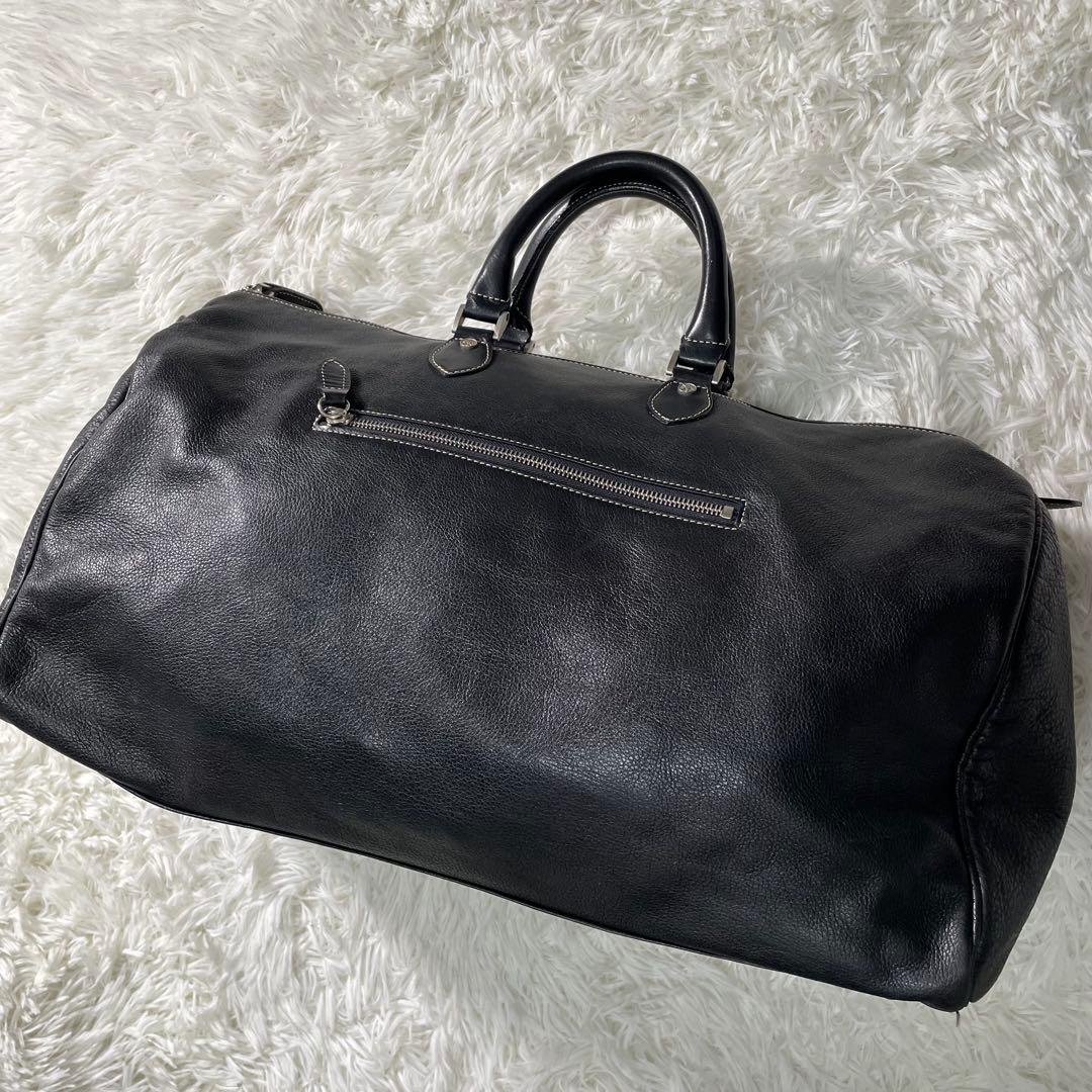 美品 アニエスべー ボヤージュ ボストンバッグ 本革 黒 大きめ 南京錠