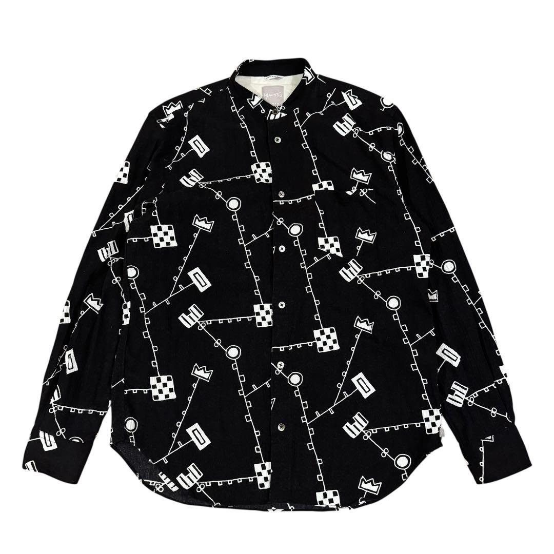 SOU・SOU ソウソウ高島縮 20/20 スタンドカラーシャツ/から草あそび