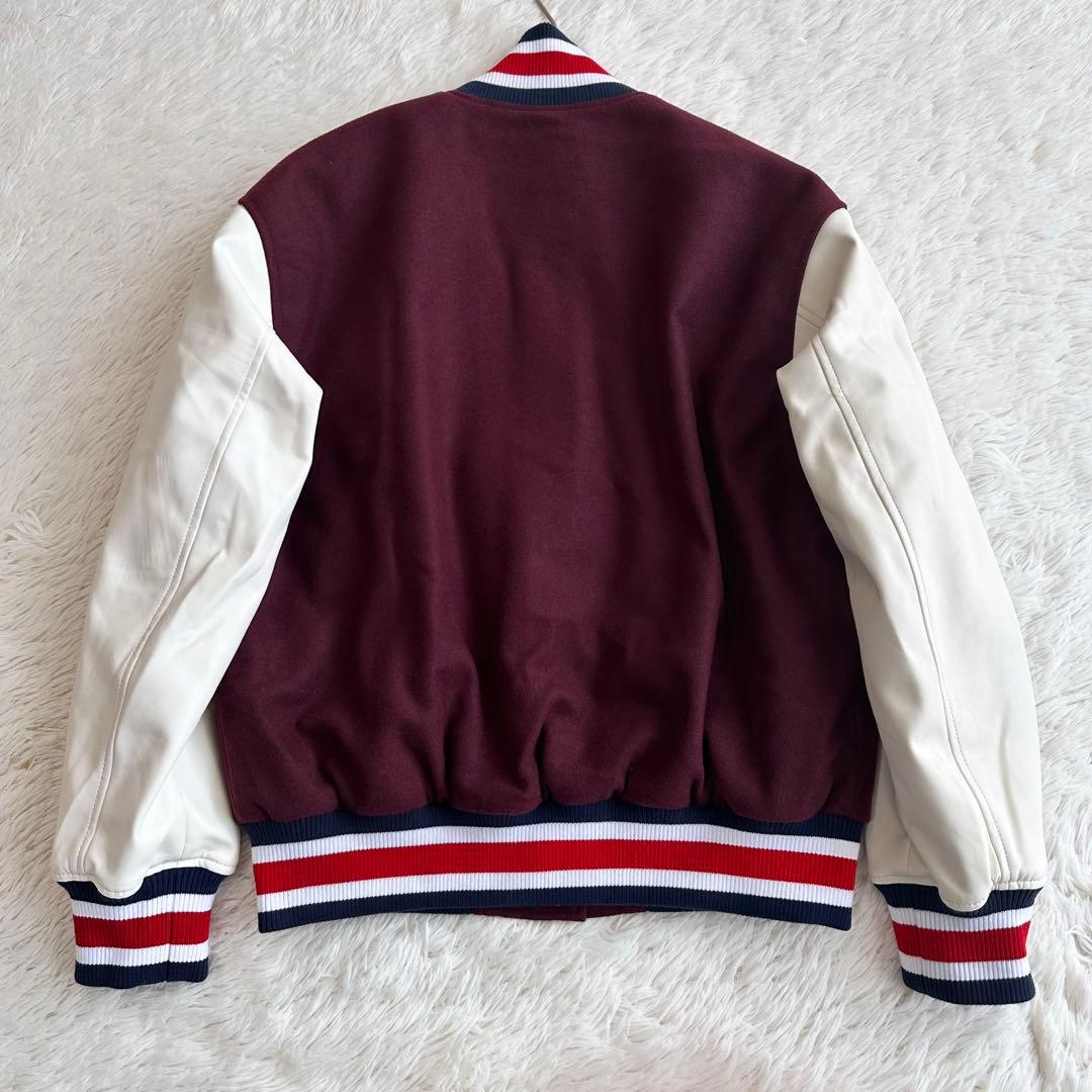 トミー ジーンズ レターマンジャケット スタジャン ブルゾン 刺繍 ワッペン