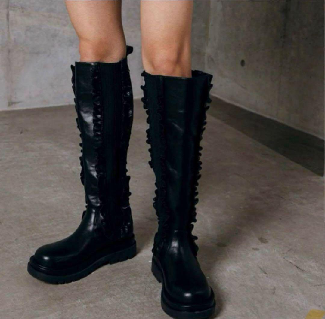 Bibiy. CHELSEA フリルロングブーツ Lサイズ　新品未使用