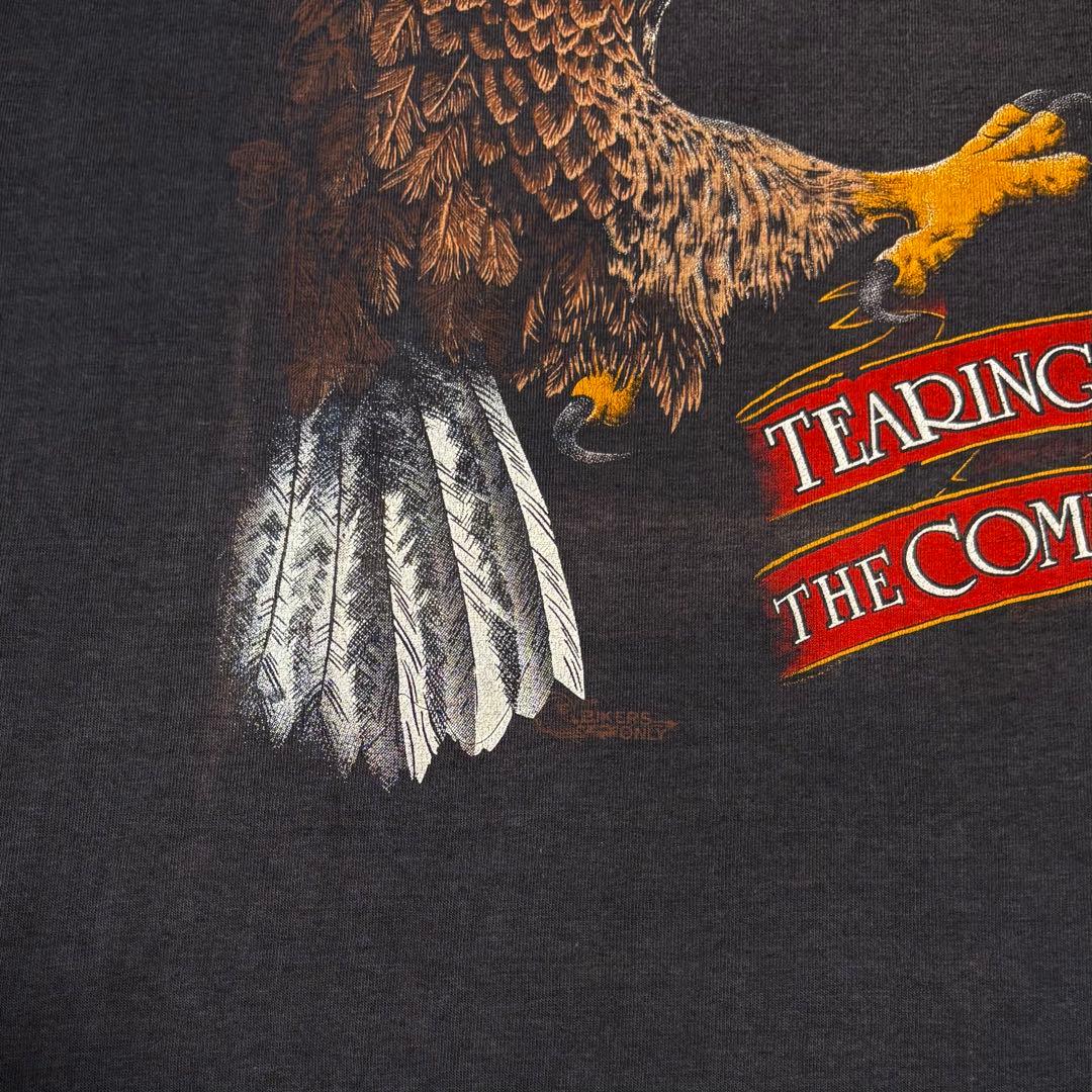 80s古着　ハーレーダビッドソン ノースリーブ　ポケット　両面プリントイーグル