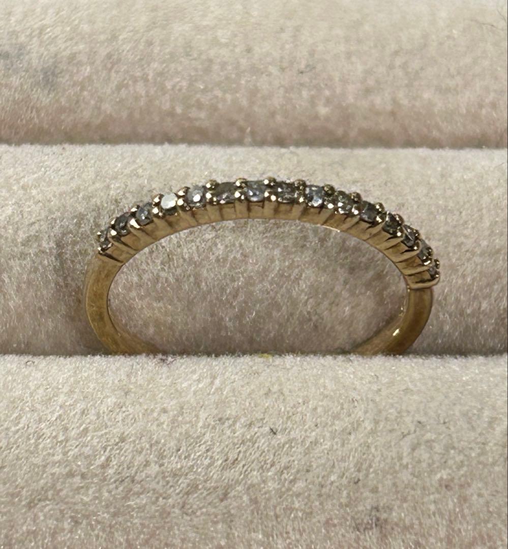 ノジェス　K10YG ダイヤモンド　ハーフエタニティ　ピンキーリング