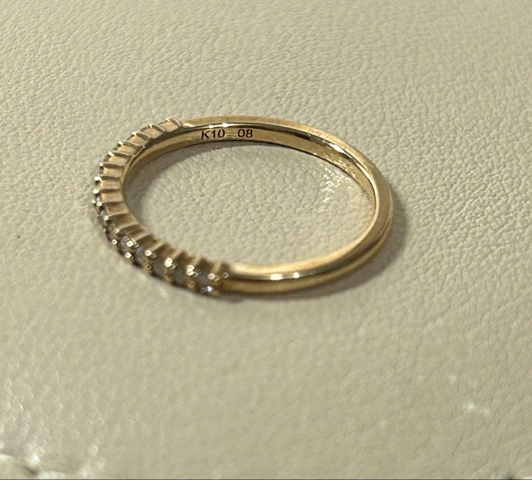 ノジェス　K10YG ダイヤモンド　ハーフエタニティ　ピンキーリング