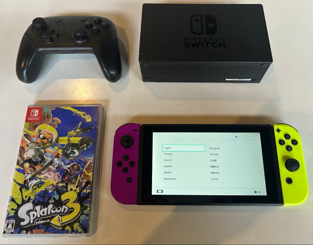 Nintendo Switch 本体、プロコン、SD64GB、スプラ3セット