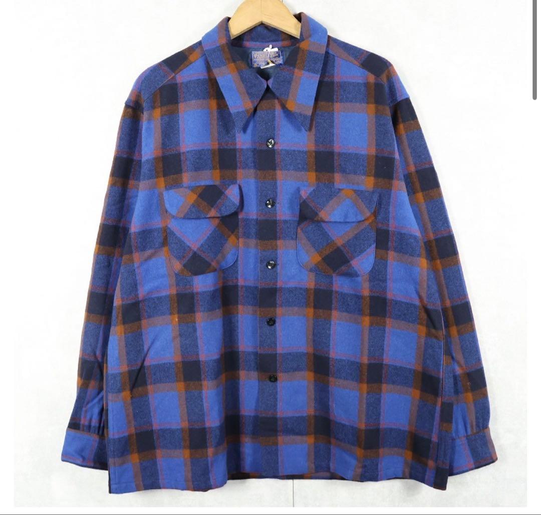 70's PENDLETON USA製 ウールオープンカラーシャツ XL