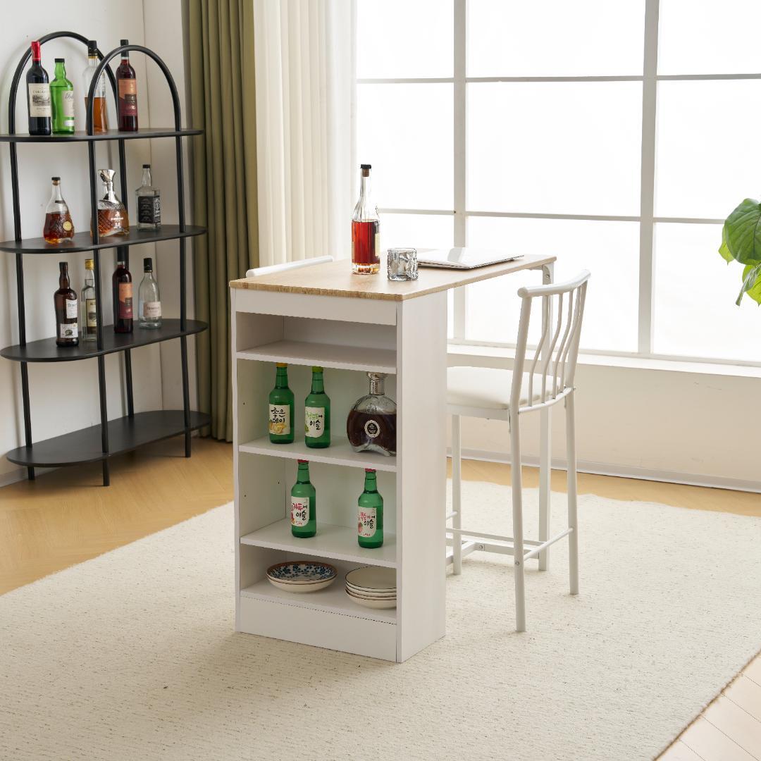 数量限定セール！収納機能付きカウンターテーブル バーテーブル　2COLOR