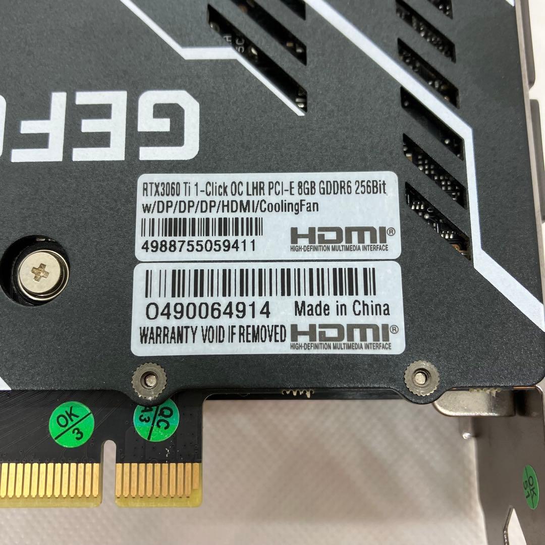 グラフィックボード・グラボ・ビデオカード GALAKURO GAMING GG-RTX3060 Ti E8GB 140