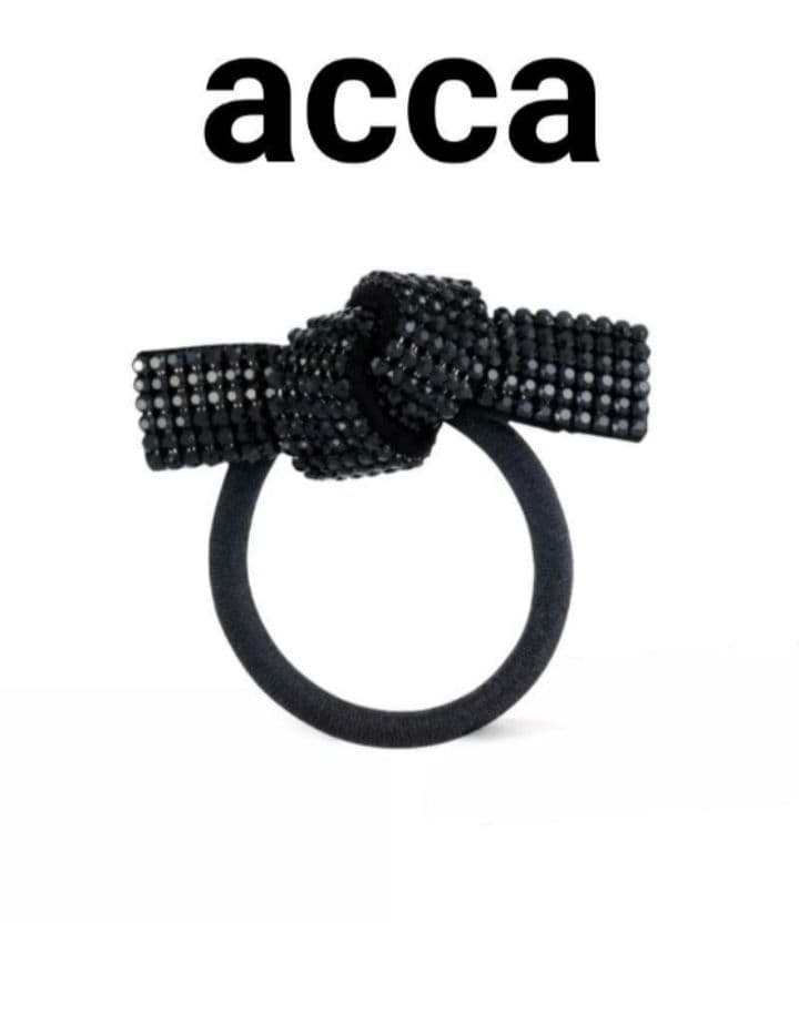 新品⭐acca 豪華 スワロフスキー☆6連 オードリードレスポニー ヘアゴム 黑