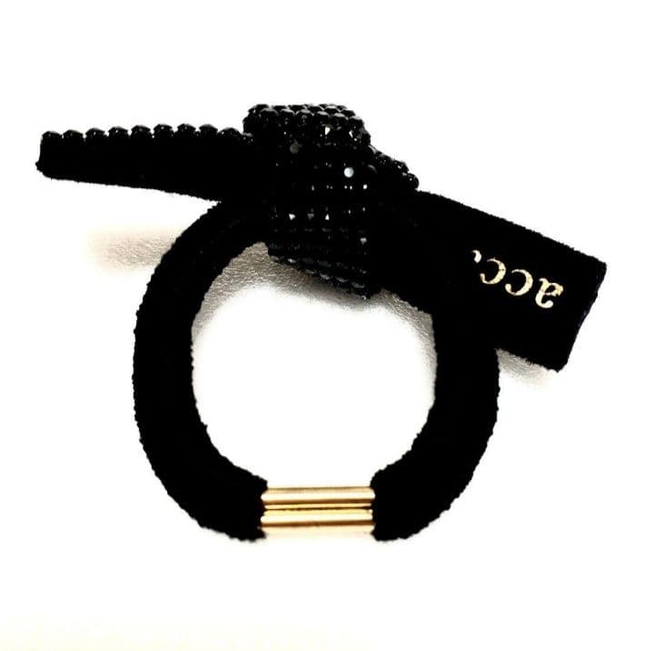 新品⭐acca 豪華 スワロフスキー☆6連 オードリードレスポニー ヘアゴム 黑