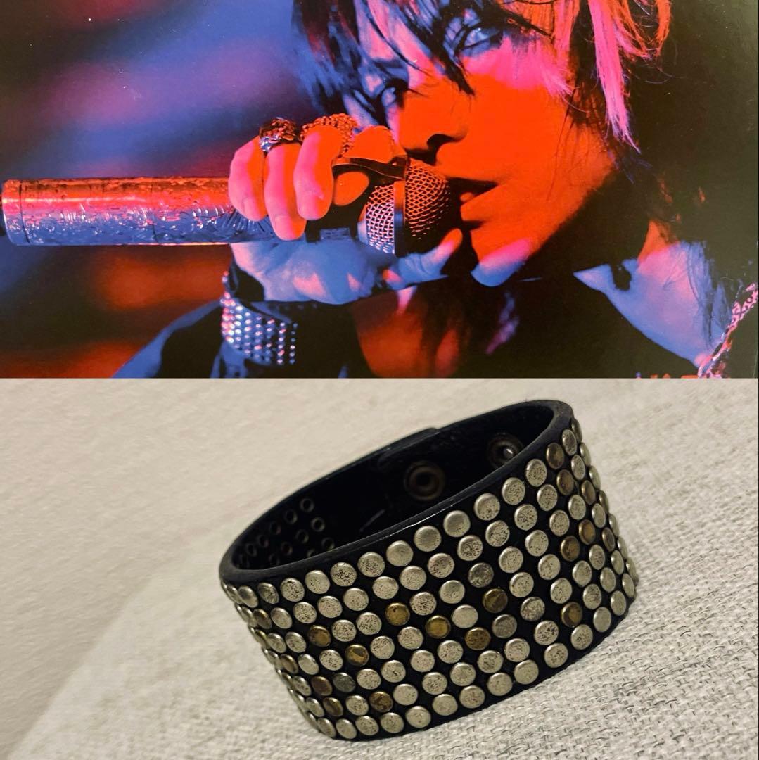 HYDE着 同型同色 HTC 本革 スタッズ レザー ブレスレット 美品