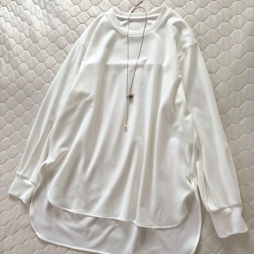 【極美品】BEARDSLEY Tブラウス FREEサイズ　ホワイト