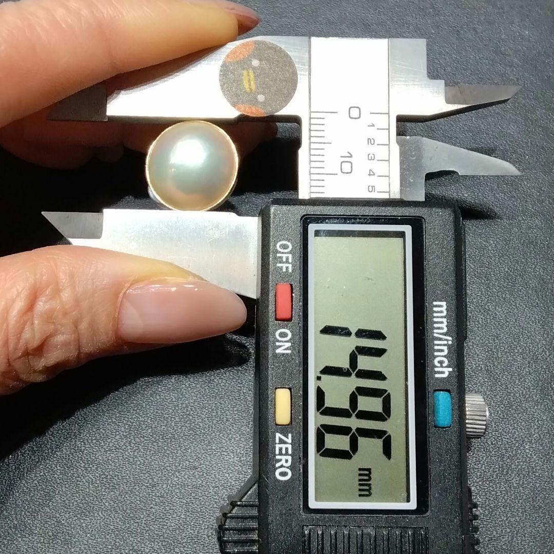 K18◯マベパール◯ピアス✨シンプル綺麗✨K18製シリコン留め具新品