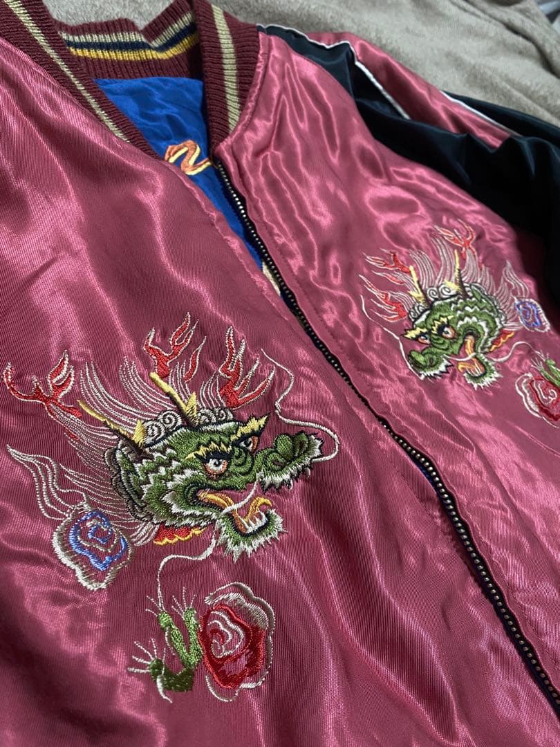 TAILOR 東洋 日本限定 虎 富士 スカジャン ２面用 サテン 芸者