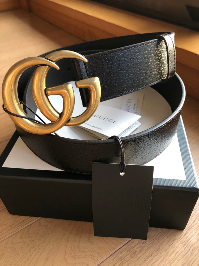 GUCCI 茶色レザーベルト 幅約4cm 11様こ専用です。