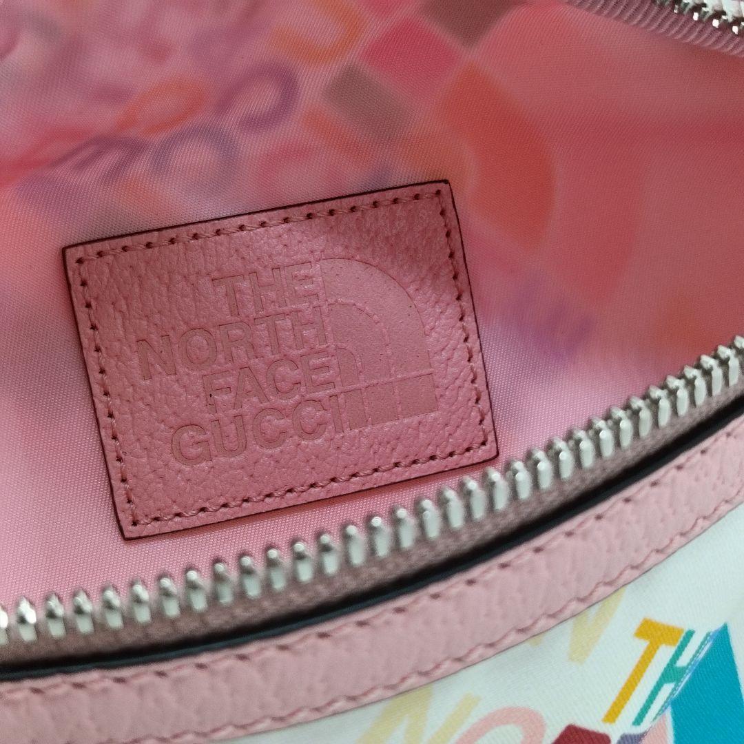 美品 グッチ×ノースフェイス ボディバッグ マルチカラー ナイロン
