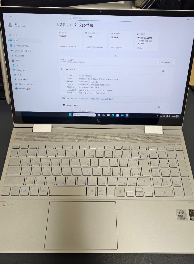 HP envy x360 15.6インチ i7CPU 16GBメモリ　1TSSD