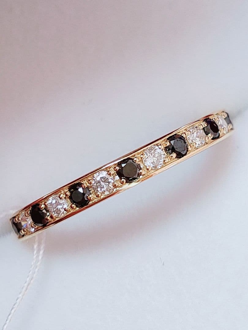 新作 未使用品 k18 天然ダイヤモンド ブラックダイヤモンド リング