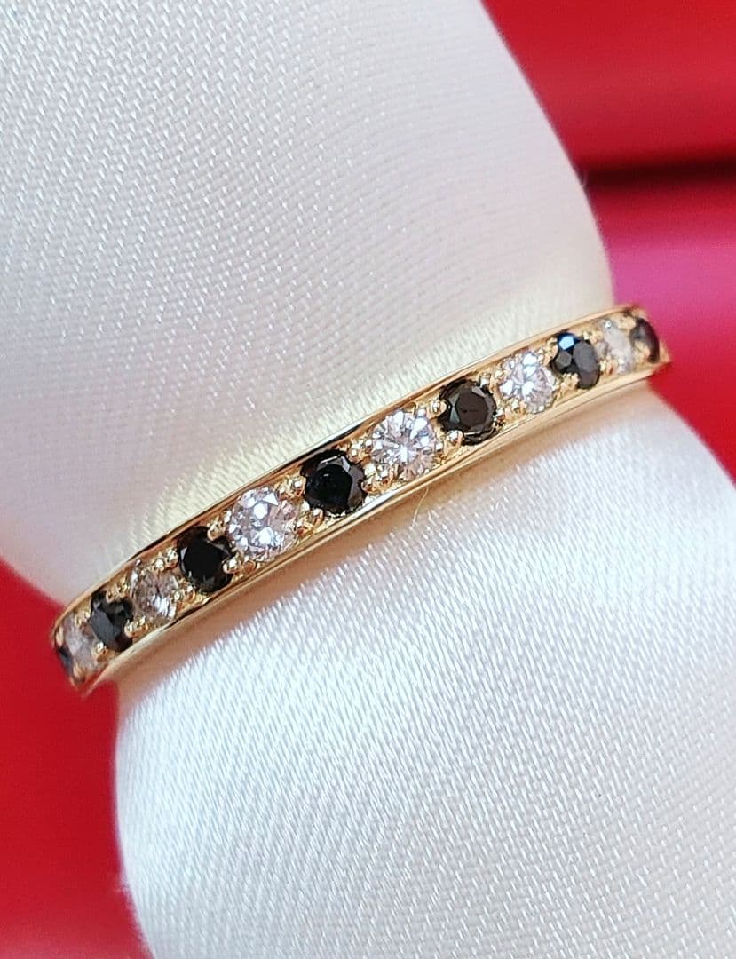 新作 未使用品 k18 天然ダイヤモンド ブラックダイヤモンド リング