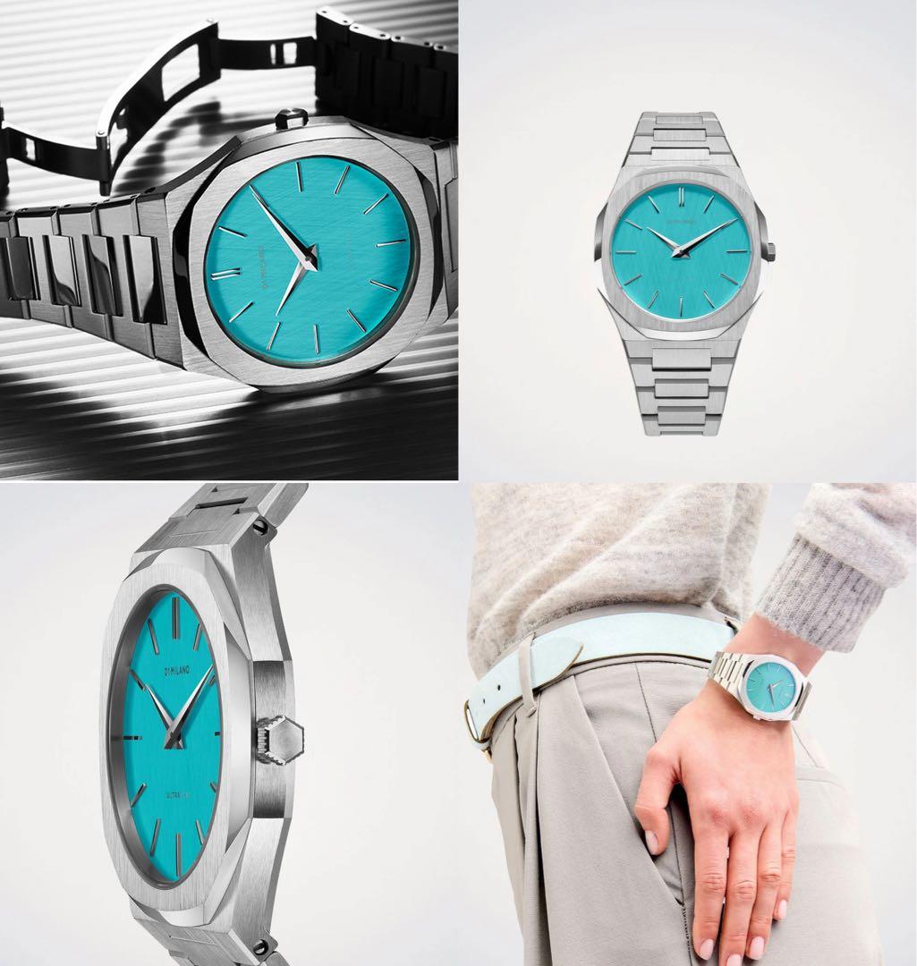D1 MILANO ULTRA THIN turquoiseリネン38mmケース