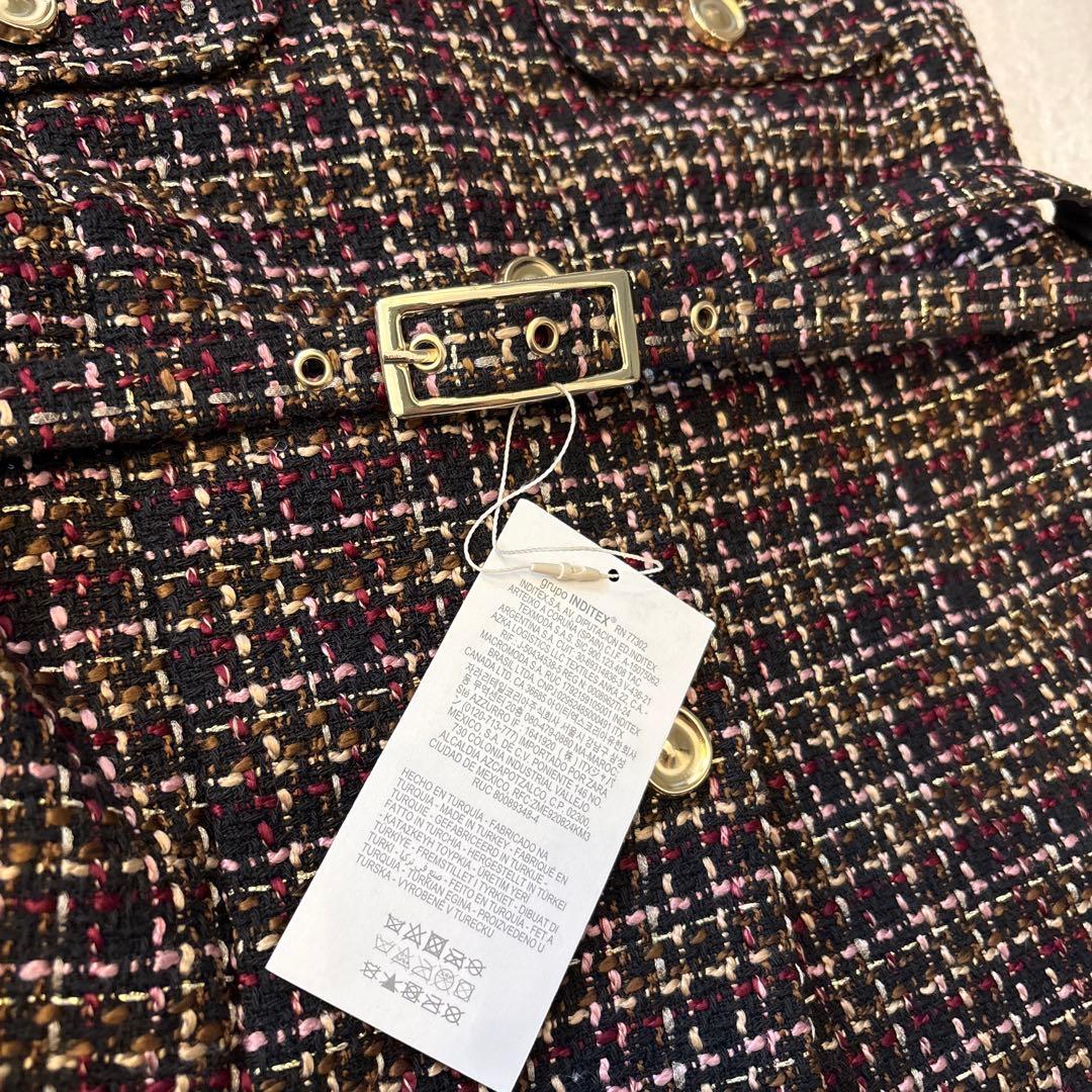 ZARA ベルト付きテクスチャーベスト M