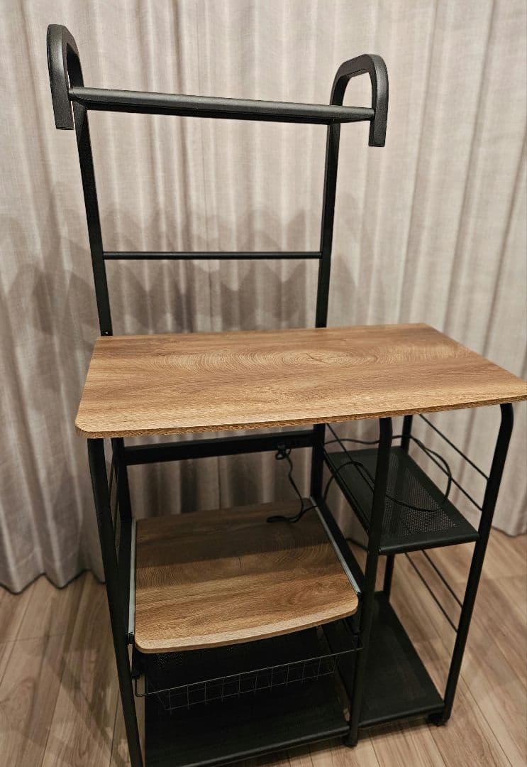 美品 キッチンラック コンセント付き