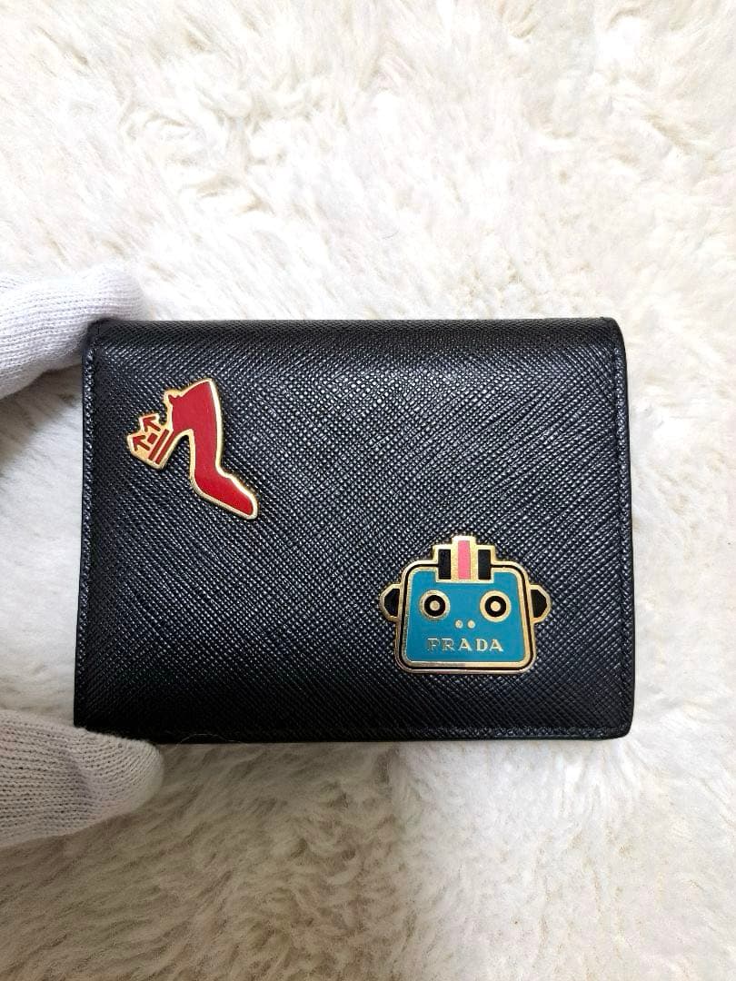 ✨極美品　希少　レア✨プラダ　二つ折り　ロボット　サフィアーノ　バイカラー