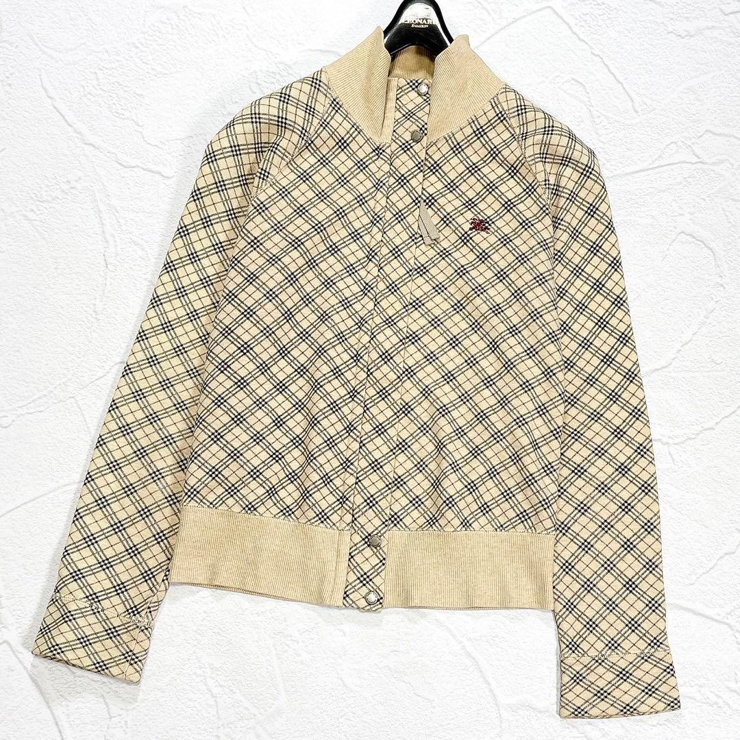 美品✨バーバリーブルーレーベル　トラックジャケット　ノバチェック　ホースロゴ刺繍