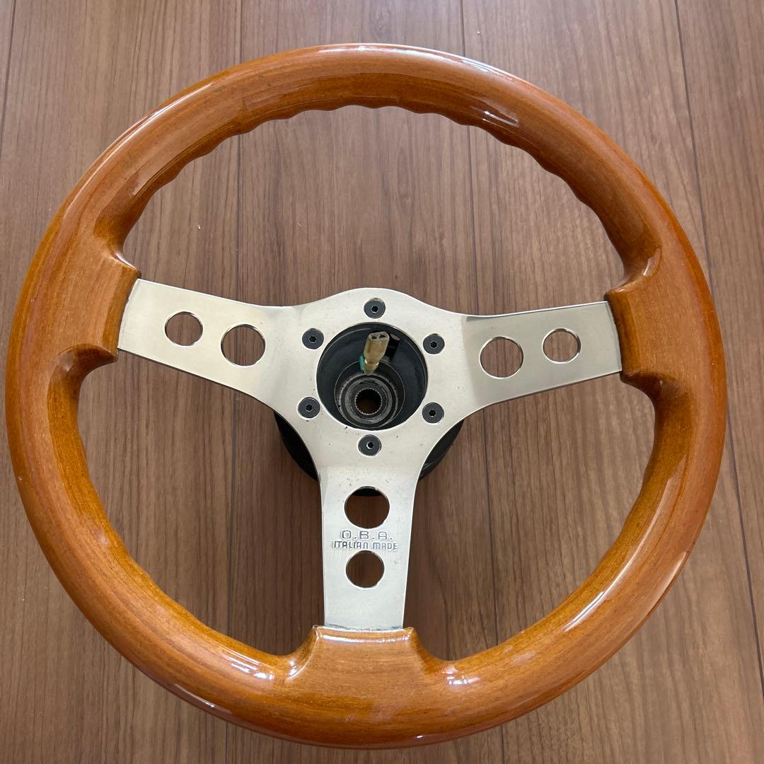 OBA 33パイ　ウッドステアリング　当時物