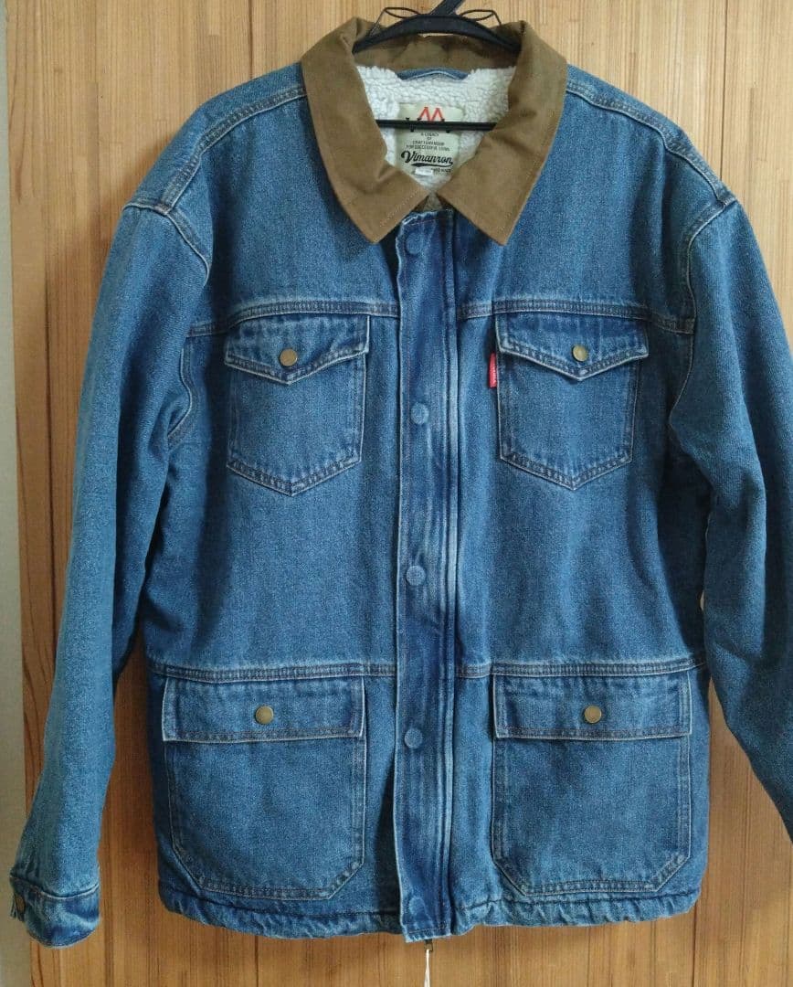 【karku】襟キャンバス切替　裏フリース　デニムワークジャケット