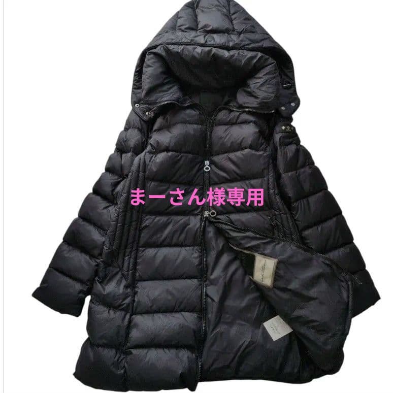 綺麗❀近年モデル　タトラス フード付き　ロング丈ダウンコート ブラック　02