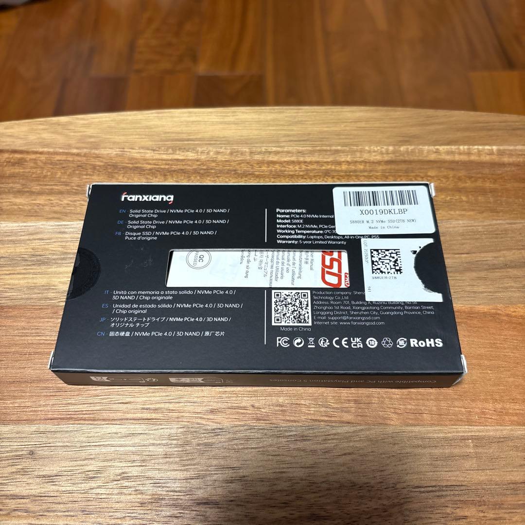 PS5対応 Fanxiang S880E M.2 NVMe SSD 2TB
