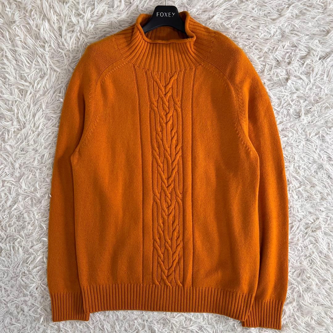 Loro Piana ロロピアーナ カシミヤ ケーブル ハイネック ニット 48