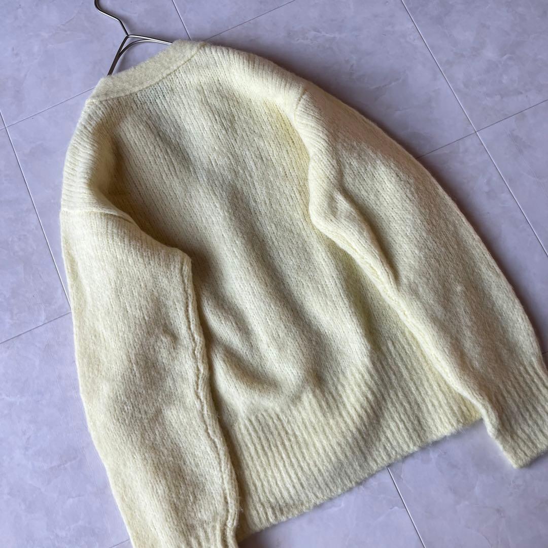 ユナイテッドアローズ✨上質ふわもこアルパカVネックニットカーデ　黄