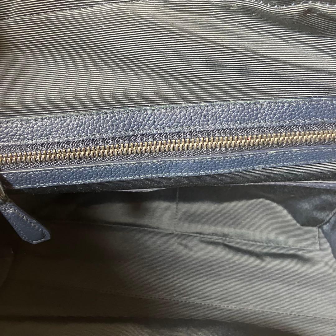 ダンヒル✨ベルグレイヴ グレインカーフレザー A4 ビジネスバッグ ネイビー