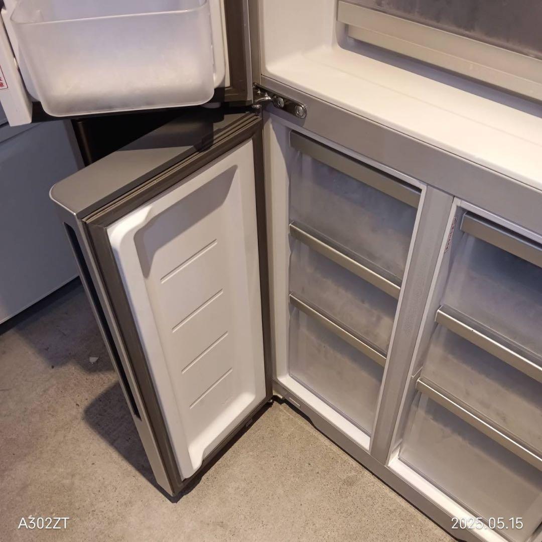 A037★2022年製★アクア　4ドア　冷蔵庫　観音開き　シルバー　ファミリー