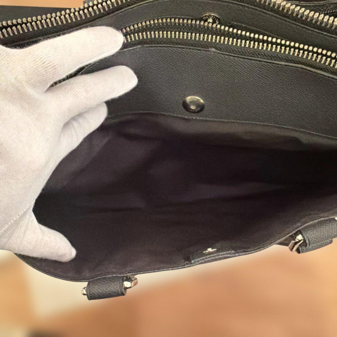 【美品】コーチ　ビジネスバッグ　2way レザー　ブラックカラー