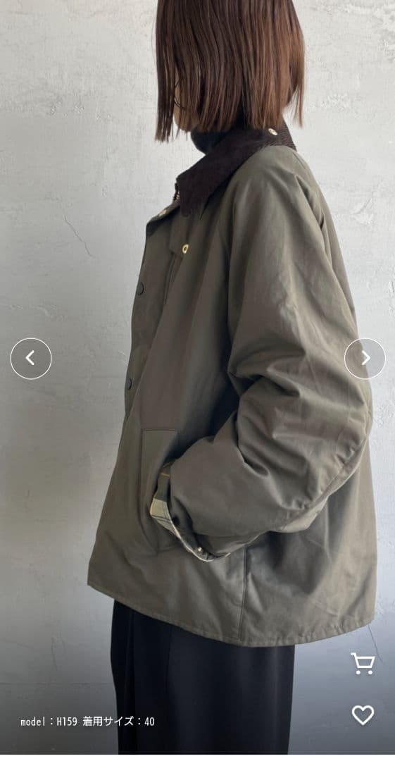 Barbour 　トランスポート　中綿 40　 オリーブ　男女兼用