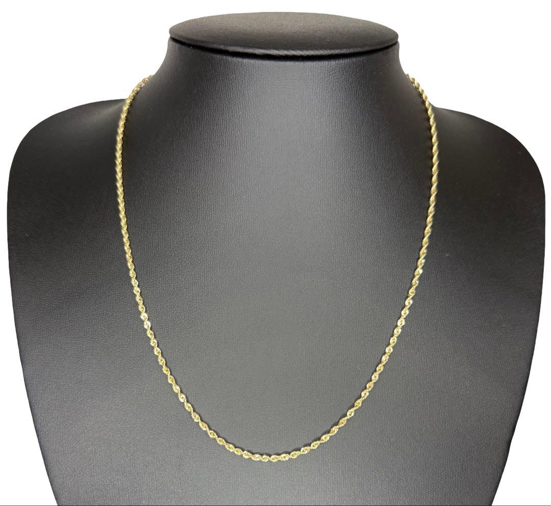 アクセサリー 10K Gold Rope Necklace 46cm 2mm